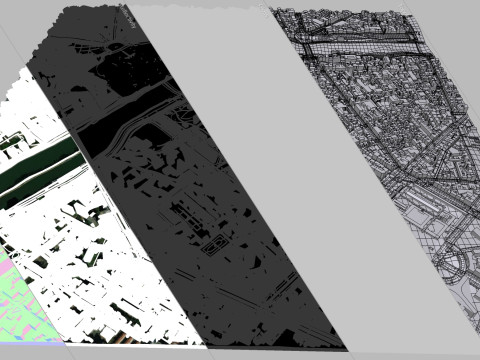 Cityscape Paris France fragment city Modelo 3D