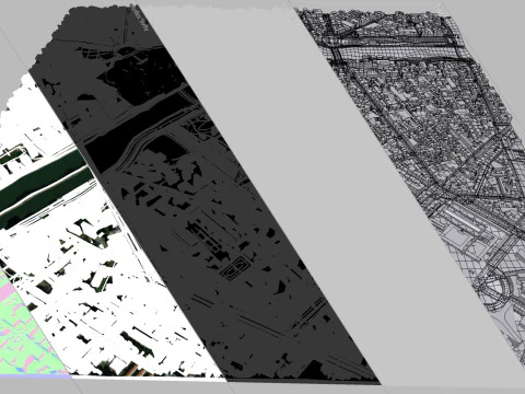 Cidade de fragmento da paisagem urbana de Paris Fran&ccedil;a Modelo 3D