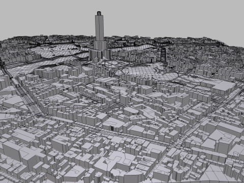Cityscape Paris France fragment city Modelo 3D