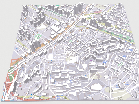 Cityscape Seoul South Korea Modèle 3D