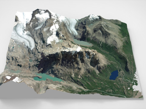 Mount Cerro Aniversario Patagonia Argentina 3Dモデル