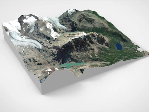 Mount Cerro Aniversario Patagonia Argentina 3D Model
