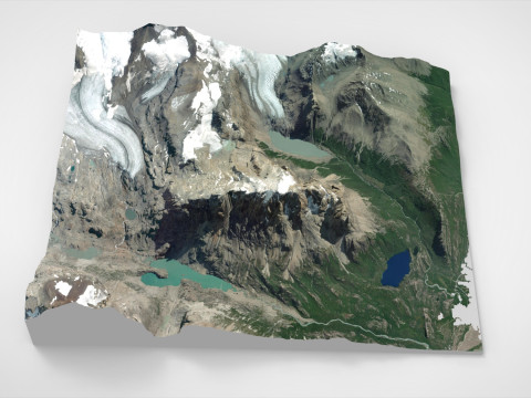 Mount Cerro Aniversario Patagonia Argentina 3Dモデル