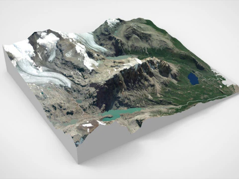 Mount Cerro Aniversario Patagonia Argentina 3D Model
