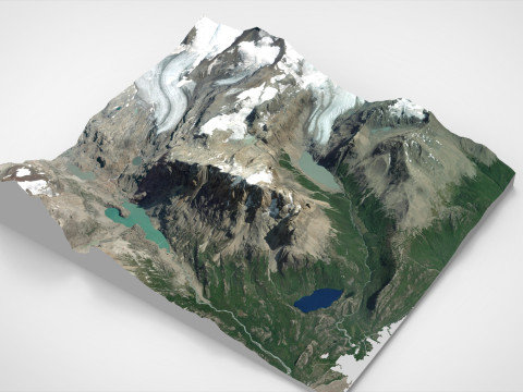 Mount Cerro Aniversario Patagonia Argentina 3Dモデル