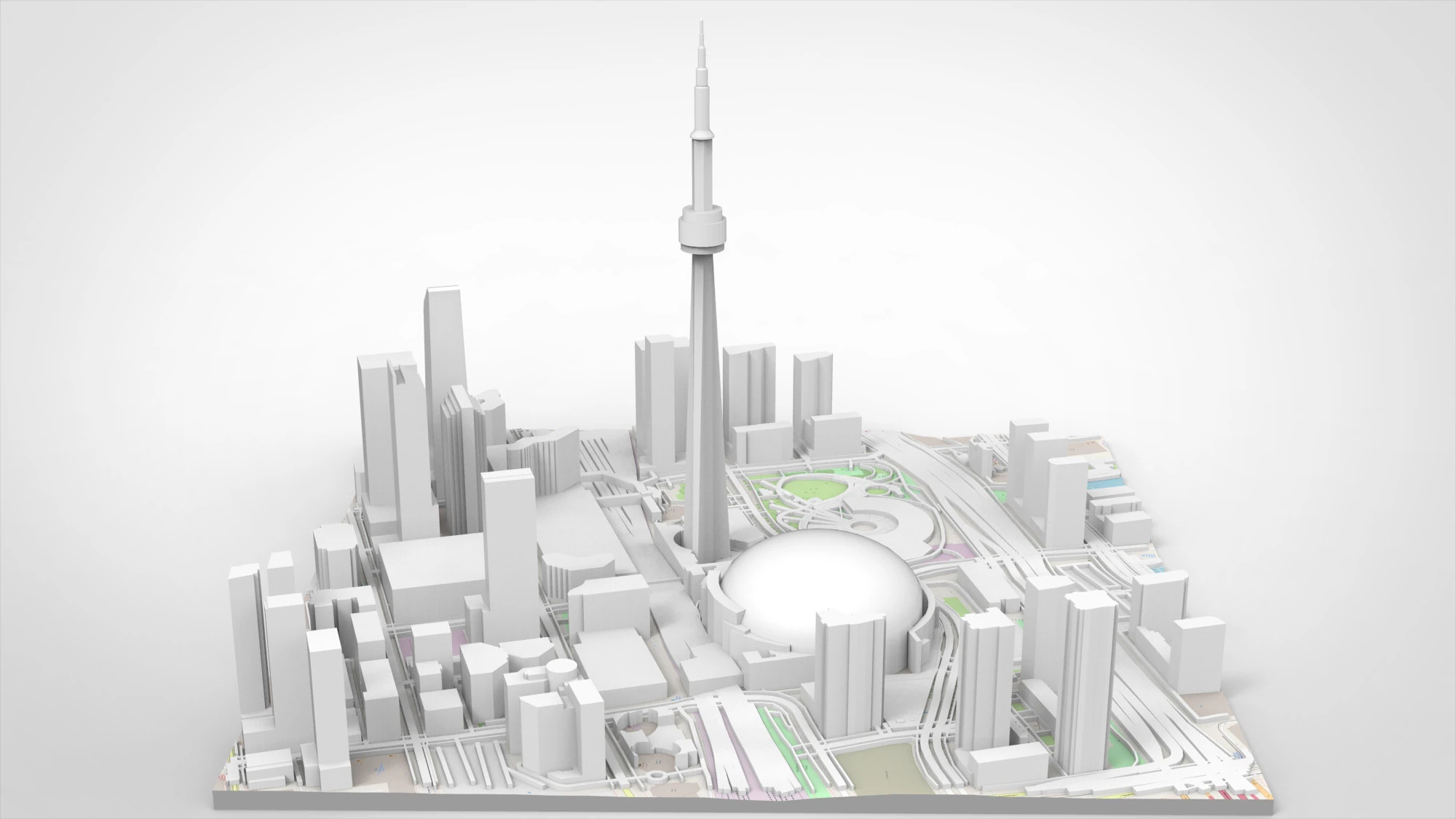 Cityscape Toronto Canada 3D Model .c4d .max .obj .3ds .fbx .stl .blend 