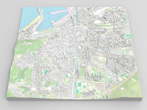 Cityscape Malaga Spain 3D Model