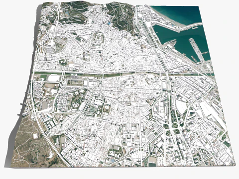 Cityscape Malaga Spain 3D Model