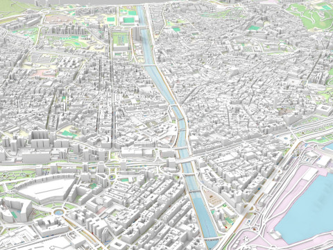 Cityscape Malaga Spain Model 3D