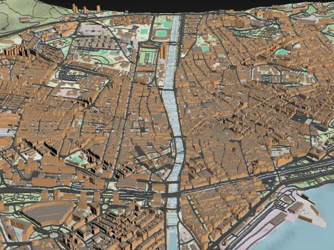 Cityscape Malaga Spain 3D Model
