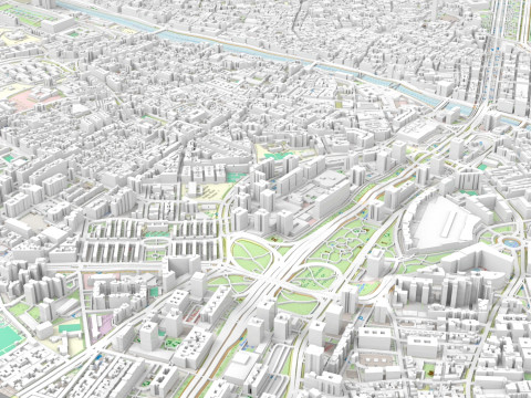 Cityscape Malaga Spain Model 3D