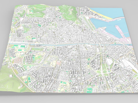 Cityscape Malaga Spain Model 3D