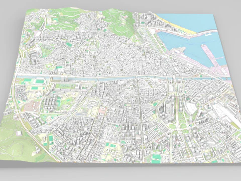 Cityscape Malaga Spain 3D Model