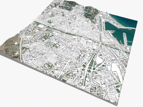 Cityscape Malaga Spain 3D Model