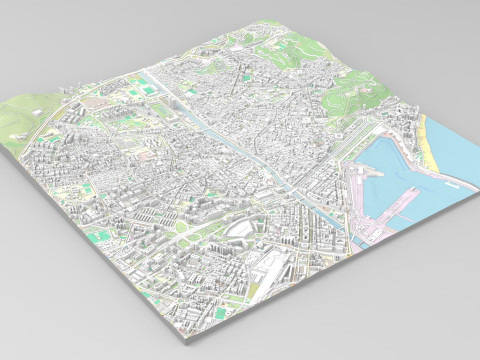 Cityscape Malaga Spain Model 3D