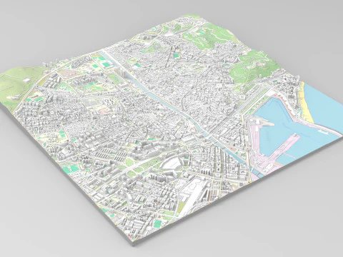 Cityscape Malaga Spain 3D Model