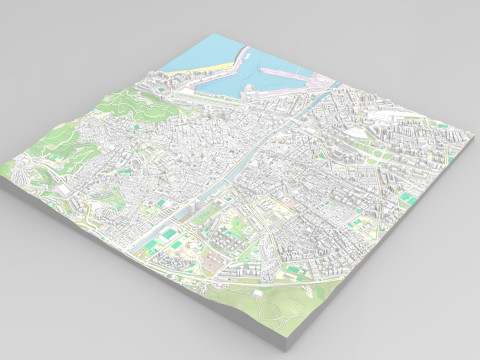 Cityscape Malaga Spain Model 3D