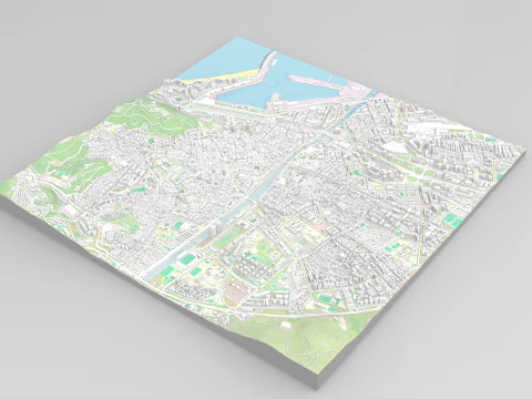 Cityscape Malaga Spain 3D Model