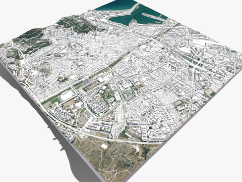 Cityscape Malaga Spain 3D Model