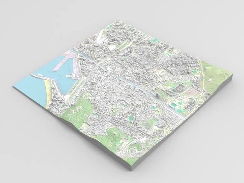 Cityscape Malaga Spain 3D Model