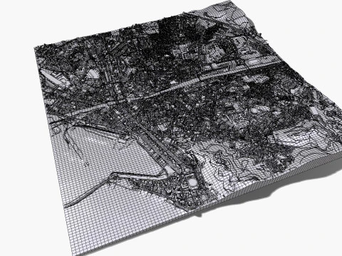 Cityscape Malaga Spain 3D Model