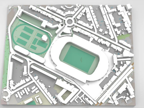 Stadio Chaban Delmas Bordeaux Francia Modello 3D
