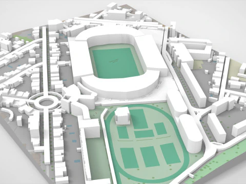 Chaban Delmas Stadium Bordeaux France 3D Model