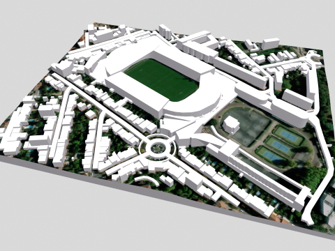 Chaban Delmas Stadium Bordeaux France 3D Модель