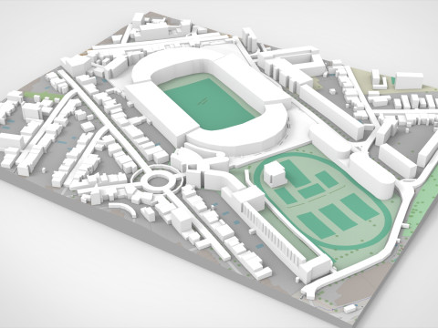 Chaban Delmas Stadium Bordeaux France 3D Модель