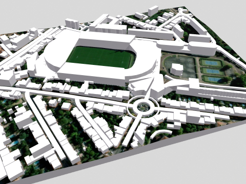 Chaban Delmas Stadium Bordeaux France 3D Модель