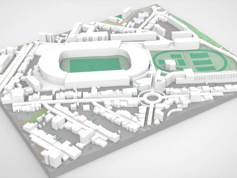 Chaban Delmas Stadium Bordeaux France 3D Model