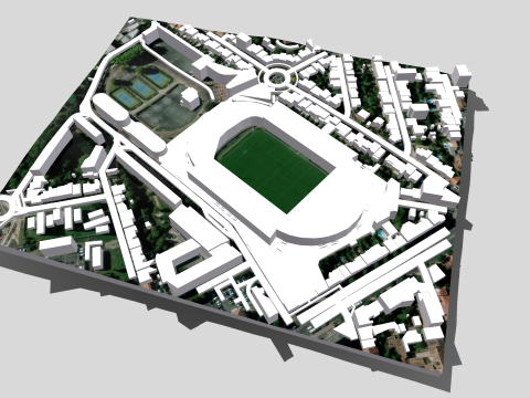 Chaban Delmas Stadium Bordeaux France 3D Модель