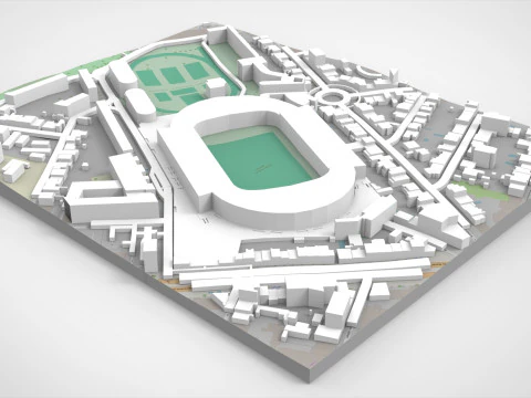 Chaban Delmas Stadium Bordeaux France 3D Model
