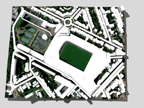 Chaban Delmas Stadium Bordeaux France 3D Модель