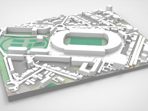 Chaban Delmas Stadium Bordeaux France 3D Модель