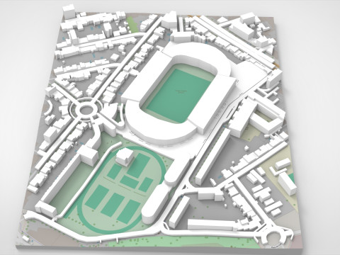 Chaban Delmas Stadium Bordeaux France 3D Модель