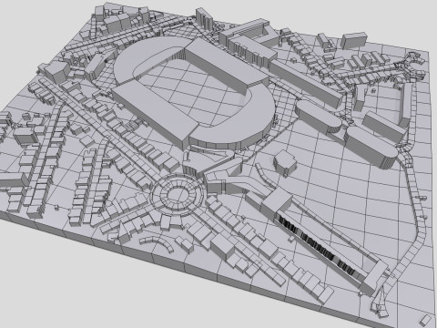Chaban Delmas Stadium Bordeaux France 3D Модель