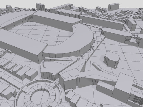 Chaban Delmas Stadium Bordeaux France 3D Модель