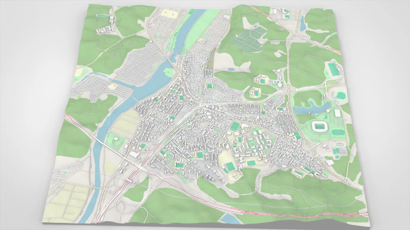 Pemandangan kota Ulsan Republik Korea Model 3D .c4d .max .obj .3ds .fbx .stl .blend 