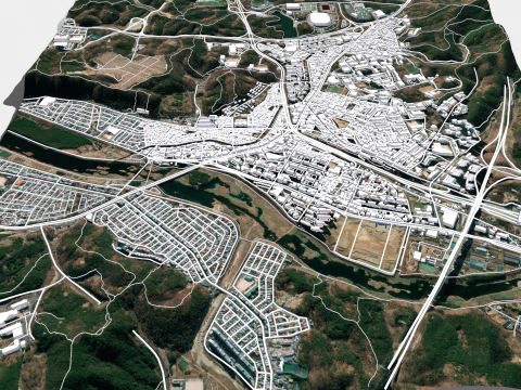 Pemandangan kota Ulsan Republik Korea Model 3D