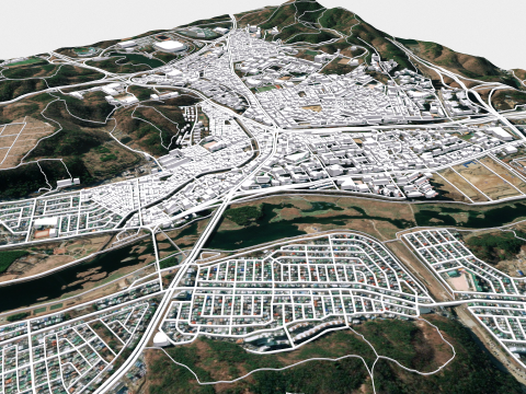 Cityscape Ulsan Republic of Korea 3Dモデル