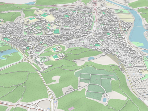 Cityscape Ulsan Republic of Korea 3Dモデル