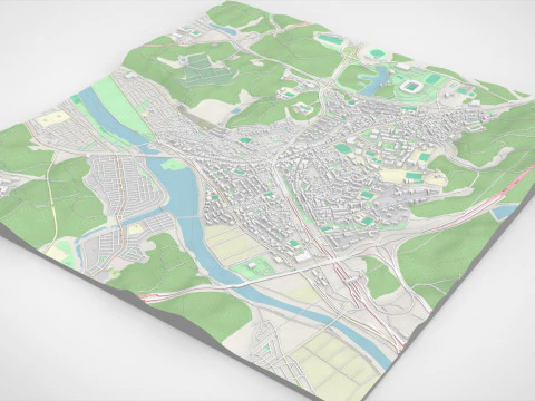 Pemandangan kota Ulsan Republik Korea Model 3D