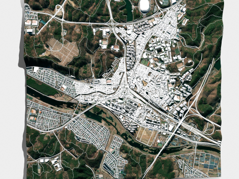 Cityscape Ulsan Republic of Korea 3Dモデル