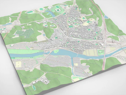 Pemandangan kota Ulsan Republik Korea Model 3D