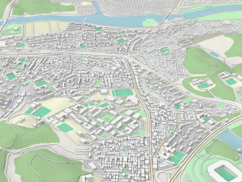 Pemandangan kota Ulsan Republik Korea Model 3D