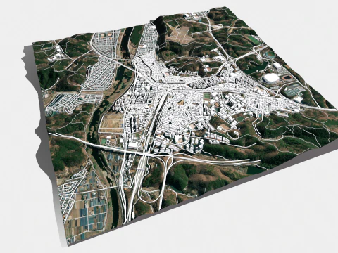 Pemandangan kota Ulsan Republik Korea Model 3D