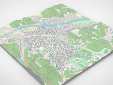 Pemandangan kota Ulsan Republik Korea Model 3D