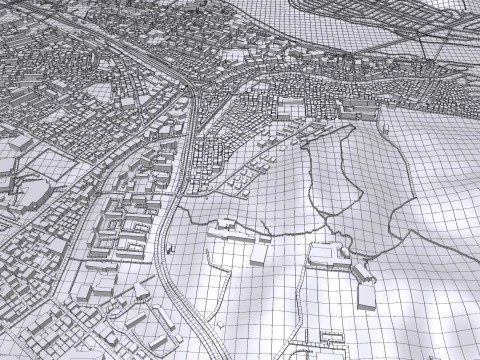 Pemandangan kota Ulsan Republik Korea Model 3D