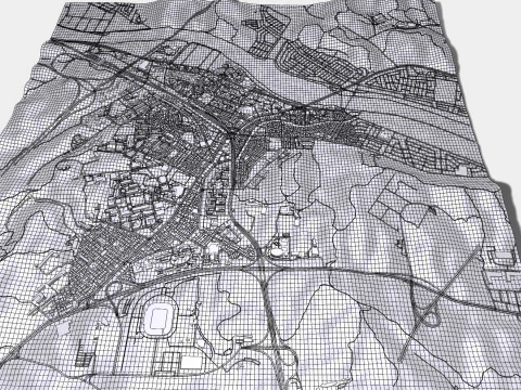 Pemandangan kota Ulsan Republik Korea Model 3D
